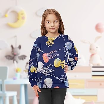 Amazon.co.jp: [MASAI] トレーナー クラゲ 海洋生物 キッズ
